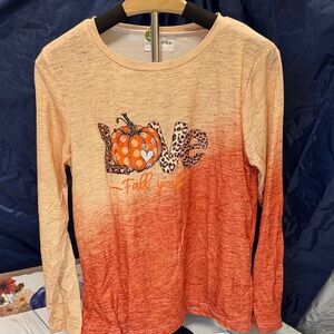 Love Fall Y’all Ombre Long Sleeve Tee